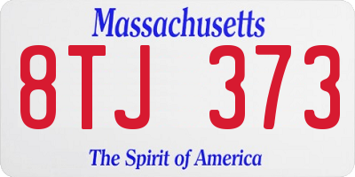 MA license plate 8TJ373