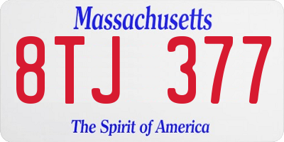 MA license plate 8TJ377