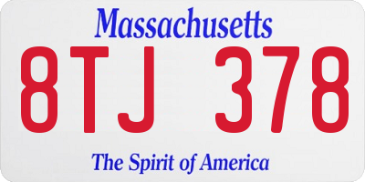 MA license plate 8TJ378
