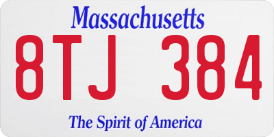 MA license plate 8TJ384