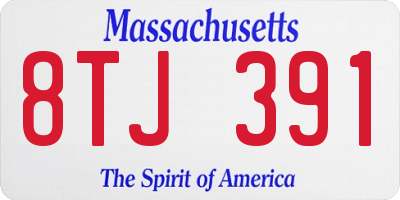 MA license plate 8TJ391
