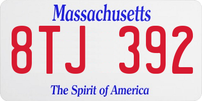 MA license plate 8TJ392
