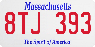 MA license plate 8TJ393