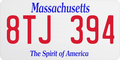 MA license plate 8TJ394