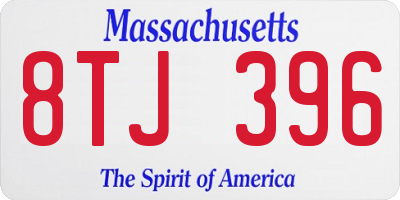 MA license plate 8TJ396