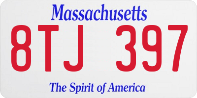 MA license plate 8TJ397
