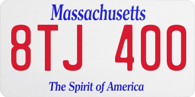 MA license plate 8TJ400