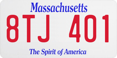 MA license plate 8TJ401