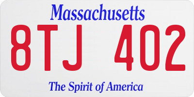 MA license plate 8TJ402