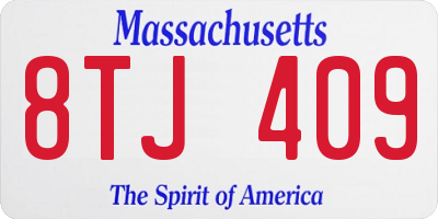 MA license plate 8TJ409