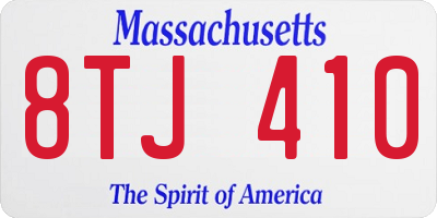 MA license plate 8TJ410