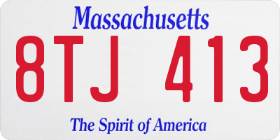 MA license plate 8TJ413
