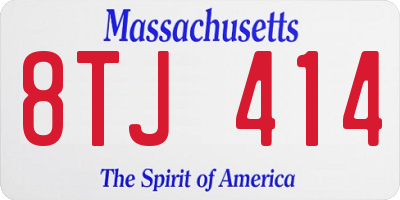 MA license plate 8TJ414