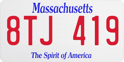 MA license plate 8TJ419
