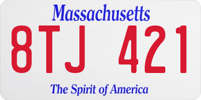 MA license plate 8TJ421