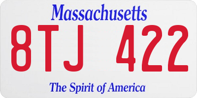 MA license plate 8TJ422
