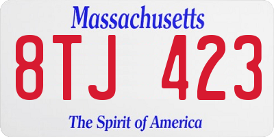 MA license plate 8TJ423