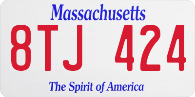 MA license plate 8TJ424