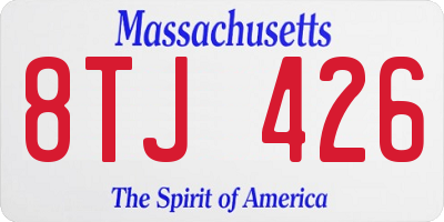 MA license plate 8TJ426