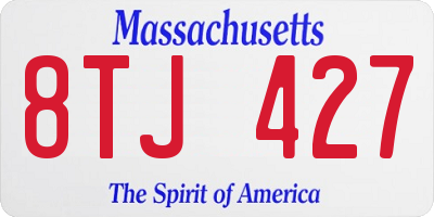MA license plate 8TJ427