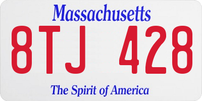 MA license plate 8TJ428