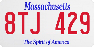 MA license plate 8TJ429