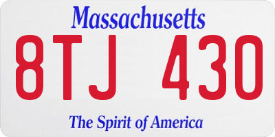 MA license plate 8TJ430