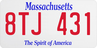 MA license plate 8TJ431