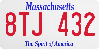MA license plate 8TJ432
