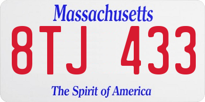 MA license plate 8TJ433