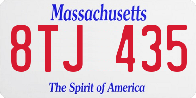MA license plate 8TJ435