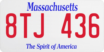 MA license plate 8TJ436