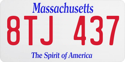 MA license plate 8TJ437