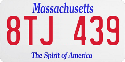 MA license plate 8TJ439
