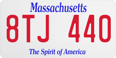 MA license plate 8TJ440