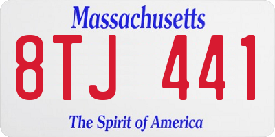 MA license plate 8TJ441