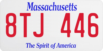 MA license plate 8TJ446
