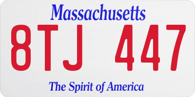 MA license plate 8TJ447