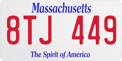MA license plate 8TJ449