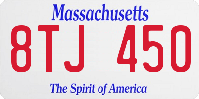 MA license plate 8TJ450