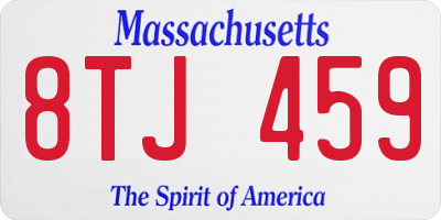 MA license plate 8TJ459
