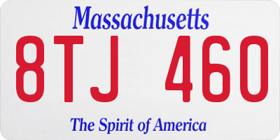 MA license plate 8TJ460