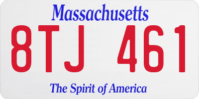 MA license plate 8TJ461