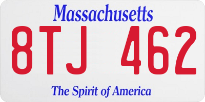 MA license plate 8TJ462