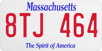 MA license plate 8TJ464