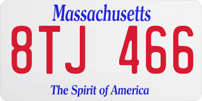 MA license plate 8TJ466
