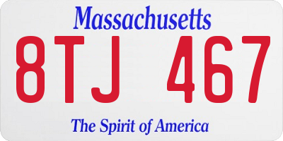 MA license plate 8TJ467