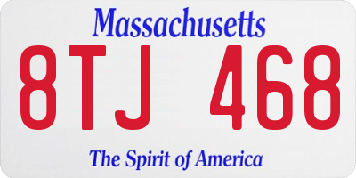 MA license plate 8TJ468