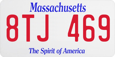 MA license plate 8TJ469