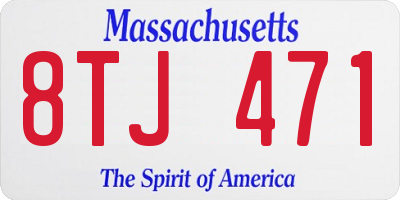 MA license plate 8TJ471